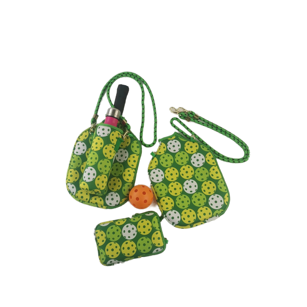 2026 Custom Design Neoprene Pickleball Paddles Cover Sublimation Pickleball Accessories with Shoulder Strap