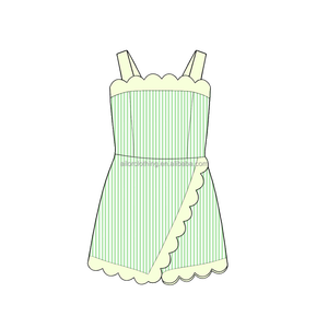 Combinaison active pour enfants à rayures verticales, sans manches, avec bordure festonnée, anti-frottement, couleur personnalisable pour l'école, le sport et le quotidien - Product Image 4