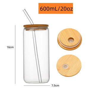 Commercio all'ingrosso 16oz bicchieri classici di <span class=keywords><strong>vetro</strong></span> Ronghe di marca lettera di vendita calda Logo Cola può a forma di <span class=keywords><strong>tazza</strong></span> <span class=keywords><strong>con</strong></span> <span class=keywords><strong>coperchio</strong></span> di bambù e paglia di <span class=keywords><strong>vetro</strong></span> - Product Image 4