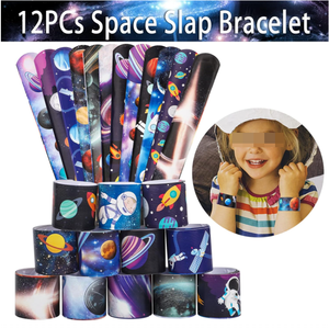 Bracelets de fête d'anniversaire sur le thème de l'espace, bracelets à claquer, anneaux d'astronaute, porte-clés lumineux, tampons, autocollants de <span class=keywords><strong>tatouage</strong></span>, jouets, cadeaux, fournitures - Product Image 4