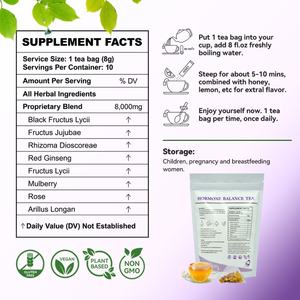 Té de Hierbas Naturales Chinaherbs para el Equilibrio Hormonal, 8g*10 Bolsitas, Ginseng Rojo, Fructus Lycii, Apoyo Emocional Personalizado, Té para la Menopausia - Product Image 6