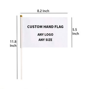Factory Direct Custom Sublimation Printed Hand <b>Flag</b> Any Size Logo Mini Waving <b>Flag</b> with Round Top Pole - Product Image 6