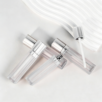 Nouvel Arrivage Tube de Rouge à Lèvres Carré Givré Fin en ABS 8ML, Emballage de Gloss à Lèvres, Cosmétique Marque Privée