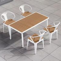 Tables d'extérieur Chaises Plastique Bois Imperméable Anti-corrosion Protection solaire Cour Balcon Loisirs Tables et Chaises