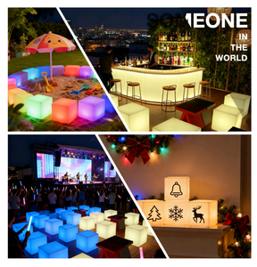 Chaise cube LED RGB moderne <span class=keywords><strong>de</strong></span> 25 cm avec télécommande, tabouret <span class=keywords><strong>de</strong></span> bar étanche réglable pour usage extérieur, bar à domicile, hôtel, salle à manger, salon - Product Image 4