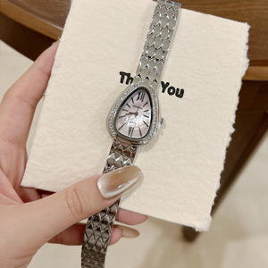 <span class=keywords><strong>Montre</strong></span> à quartz en alliage tendance avec cadran à aiguilles, tête de serpent, résistante à l'eau 30M, cadran rose vif pour femme - Product Image 6