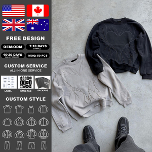 Hoodies personnalisés, hoodies chauds style streetwear, broderie 3D, tricot surdimensionné, épaules tombantes, laine douce, logo personnalisé - Product Image 2