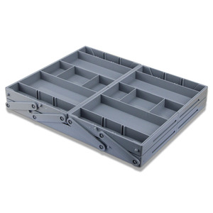 Organizador de cajones de maquillaje para joyería de tocador, bandeja de almacenamiento de 2/3 niveles, caja organizadora de herramientas de escritorio plegable ajustable extensible - Product Image 6