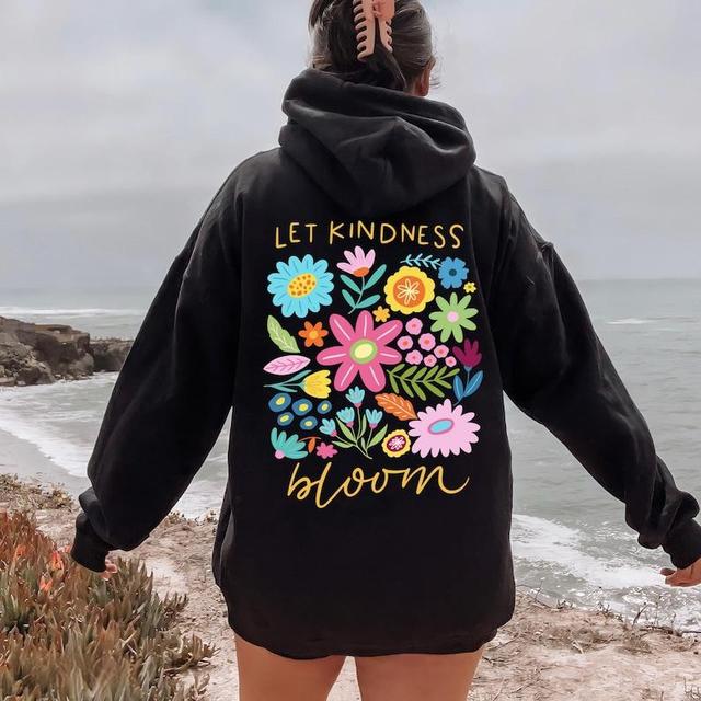 Let Kindness Bloom Hoodie, Mental Health Shirt, Be Kind Retro Flower Hoodie, Floral Kindness Shirt