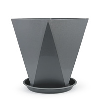 Pot de fleurs carré en plastique durable avec trou de drainage auto-arrosant, capacité de 36 L, pour plantes d'extérieur, plantes d'intérieur, design minimaliste