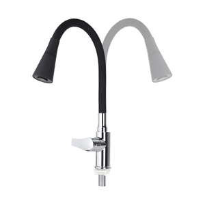 도매 단일 냉수 주방 수도꼭지 유연한 로터리 상업용 주방 싱크대 수도꼭지 - Product Image 5