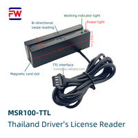 Lector de Licencias de Conducir TTL de Fábrica, Conexión RS232 RS485 GPS, Lector de Tarjetas de Banda Magnética MSR100, Material ABS, Mini 123 Pistas