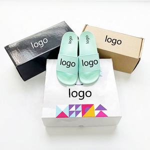 2023 도매 고품질 저렴한 안티 슬립 사용자 정의 인쇄 로고 패턴 PU <span class=keywords><strong>PVC</strong></span> 여성 부드러운 샌들 슬라이드 슬리퍼 상자 - Product Image 2