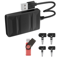 Capteur TPMS USB pour voiture, compatible avec les unités centrales Android, système de surveillance de la pression des pneus avec 4 capteurs internes