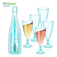 Ensemble de vin portable pour camping en plein air tasse à vin rouge en plastique verre à champagne transparent lumière amovible gobelet pliant de luxe pour l'extérieur
