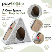 Lit pour chat en forme de sandwich pour chatons et chats adultes, usage intérieur, vente en gros, vente au détail, OEM, ODM, marque privée, fournisseurs d'articles pour animaux de compagnie, PawGlobe