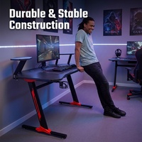 Support de bureau gaming moderne en métal extensible AOR avec porte-gobelet, crochet pour casque, boîte multiprise et support pour ordinateur en acier inoxydable – Vente directe usine