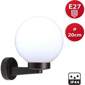 Applique murale extérieure Velamp, sphère PMMA 200 mm, douille E27, éclairage de jardin étanche - Product Image 2