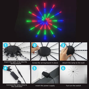 Luces LED RGBIC Inteligentes con Forma de Fuegos Artificiales, Control Remoto por Aplicación, Control por Voz, Clasificación IP67, 50000 Horas de Vida Útil, Iluminación Digital Navideña - Product Image 6