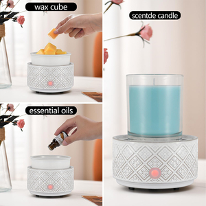 Diffuseur de <span class=keywords><strong>cire</strong></span> électrique en céramique à carreaux, brûleur d'arômes à brancher, chauffe-<span class=keywords><strong>cire</strong></span> parfumée <span class=keywords><strong>pour</strong></span> bougies d'intérieur, <span class=keywords><strong>pour</strong></span> la décoration et les senteurs. - Product Image 3