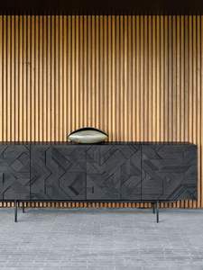 Gabinete lateral tallado de Bélgica nórdico PurelyFeel, gabinete de TV, sorpresa antigua, gabinete italiano de lujo con luz negra de madera - Product Image 5