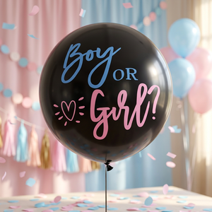 Globo Gigante de Látex Negro de 36'' con Confeti - Duradero y Ecológico para Navidad, Año Nuevo, Baby Shower, Halloween, Fiestas de Graduación - Product Image 3