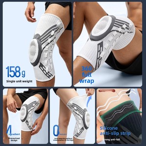 Rodillera deportiva transfronteriza con soporte de muelle, amortiguación de impactos y tejido de compresión, para correr al aire libre y baloncesto, de uso integral. - Product Image 3