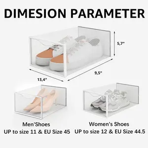 Plastic Shoe Box Folding Shoe Storage Box Custom Clear Plastic Shoe Storage Box