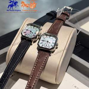 2025 Luxury Analog Women's <b>Watch</b> Square Small Crystal Dial Window with Leather Band Quartz Movement Hiou Stop <b>Watch</b> Longiness. - Product Image 2