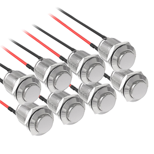 Interrupteur à bouton-poussoir momentané en laiton IP67, 12 mm, résistant aux hautes températures, 3V 2A, bouton de verrouillage marche/arrêt pour environnements difficiles - Product Image 1