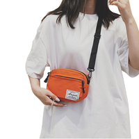 Sac à dos en toile pour femme, à porter à l'épaule ou en bandoulière - Petit design carré, compatible avec les téléphones portables, tendance pour les étudiants, fermeture éclair, automne