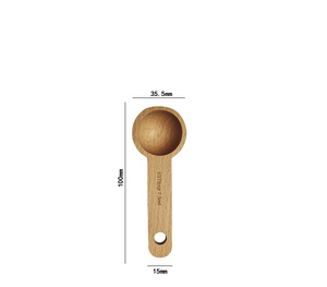 Beukenhouten maatschepjesset, natuurlijke ecologische keukengerei voor nauwkeurige keukenmetingen - Product Image 3