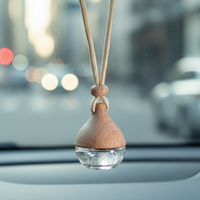 Bouteille de parfum vide pour voiture, 6ml 10ml, design unique, avec bouchon en bois, à suspendre, diffuseur de parfum pour voiture