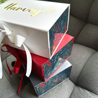Custom Logo Four-Color Printed UV Coating Gift Box Lamination Embossing Custom Cardboard Gift Box Empty Lid Magnetic Folding