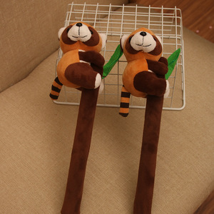 Famoso en Internet, lindo pequeño <span class=keywords><strong>mapache</strong></span> y muñeco de Panda, edredón de peluche para viajes, bastón de bambú, escalada, dibujos animados para cumpleaños - Product Image 2