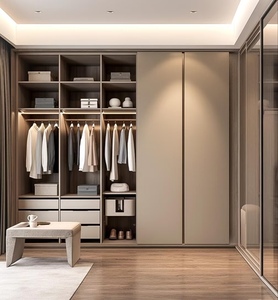 <span class=keywords><strong>Armadio</strong></span> Moderno con Illuminazione LED e Porte Scorrevoli in Vetro, Organizzatore Intelligente per Vestiti, Arredamento Semplice per Camera da Letto - Product Image 5