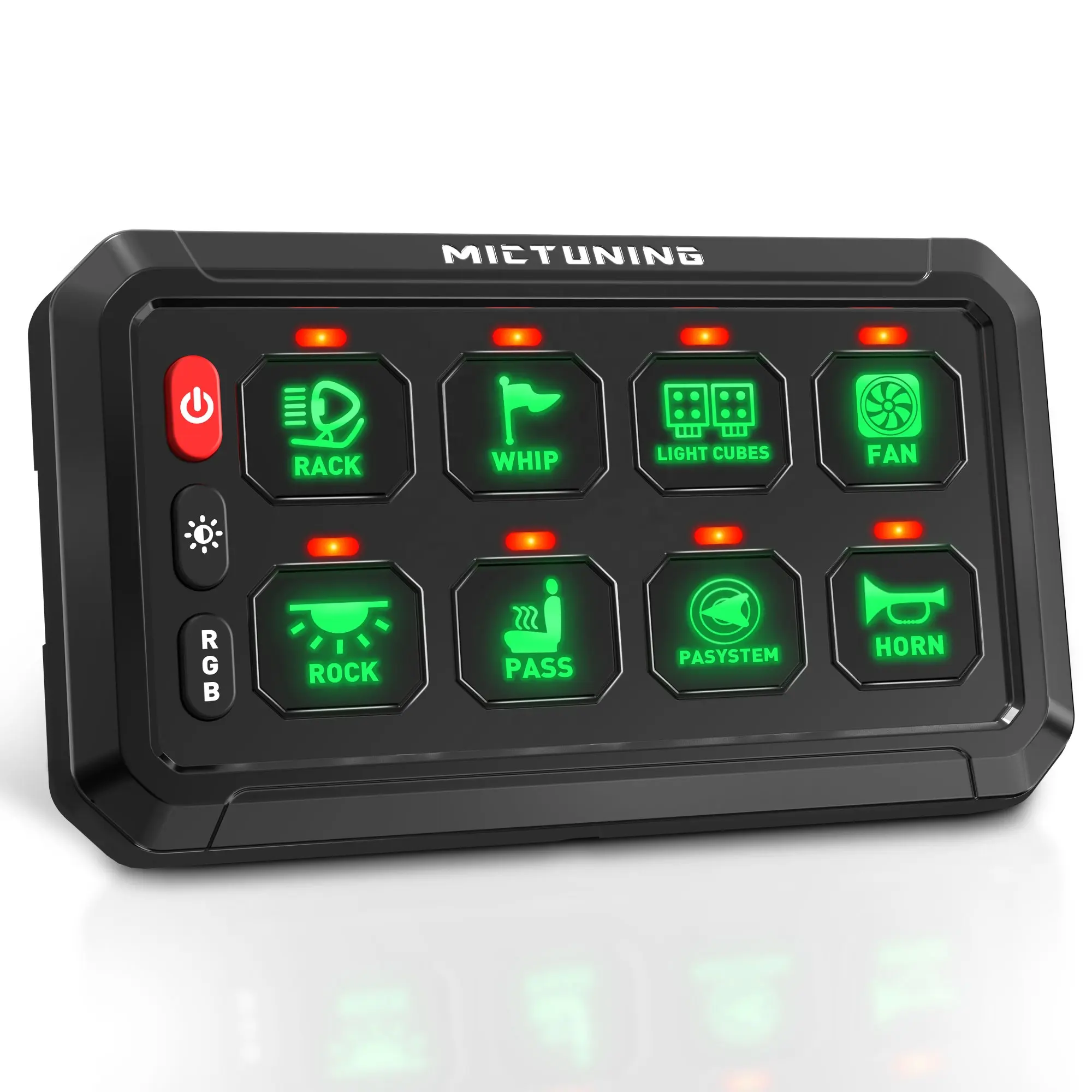 RGB desenler LED ROCKER anahtarı kontrol sistemi 12V dokunmatik ekran deniz araba 8Gang led anahtarı paneli 12v