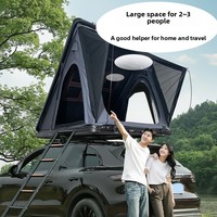 Carpa de Techo Rígida de Aluminio Tipo Concha para 3-4 Personas, Impermeable, de Montaje Rápido con Escalera para SUV 4x4 Todoterreno