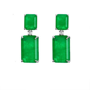 Pendientes de membrillo verde <span class=keywords><strong>esmeralda</strong></span> y plata, joyería de <span class=keywords><strong>disfraz</strong></span> de <span class=keywords><strong>Esmeralda</strong></span> para mujer, joyería de <span class=keywords><strong>Esmeralda</strong></span> verde para mujer - Product Image 3