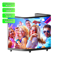Cabine de DJ incurvée Événements Station de DJ pliable Façade Support de bureau Table Cabine portable Led Écran d'affichage mural vidéo Cabine de DJ