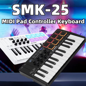 คอนโทรลเลอร์ MIDI SMK-25 M-VAVE | 25Key + 8Pad + 8ลูกบิด | ไร้สาย/USB DAW SYNC | RGB backlit <span class=keywords><strong>Beat</strong></span> Maker w/ 3 daws | us/w/ ไร้สาย - Product Image 1