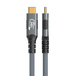 फैक्टरी थोक 80 जीबीपीएस 5 केबल ब्रेडेड एल्यूमीनियम मिश्र धातु यूएसबी सी वीडियो केबल नायलॉन जैकेट 120 जीबीपीएस बैंडविड्थ 16k/दोहरी 8k धातु - Product Image 3