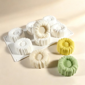 6-Hole Vertical Striped Mousse Cake <b>Silicone</b> Mold DIY French Dessert Pudding Charlotte <b>Baking</b> Tool Mold - Product Image 4