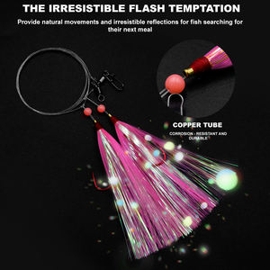 Nouveau 3/0 5/0 Red Octopus Hook Bucktail Teaser Rig Flash Bait Pr-Rigged Saltwater Boat Fishing Rigs for Sea Fishing Techniques - Product Image 3