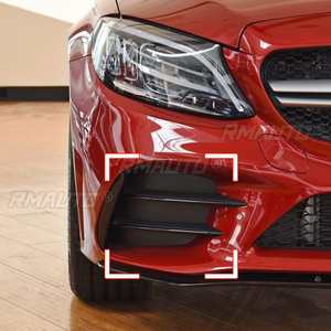 Pair for Mercedes-Benz C Class W205 C180 C260 C300 for AMG 2019+ Front Bumper Fog Light Lamp <b>Splitter</b> Canard Air Cover Trim - Product Image 2