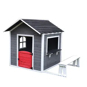 Maison de jeux intérieure et extérieure en bois massif surélevé quantité minimale de commande, petit noir et blanc extérieur Xiamen pour enfants