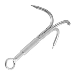 Thép Không Gỉ Ngoài Trời Vật lộn Móc Leo Núi Claw Trọng Lực Móc Bay Hổ Neo Thủy Sản Móc Ngoài Trời Đi Bộ Đường Dài 4 Claw 115Mm - Product Image 4
