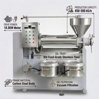 Presse à huile à vis en acier inoxydable de 600 à 700 kg/h pour l'extraction d'huile de soja, de noix de coco et d'arachide, utilisée dans les usines
