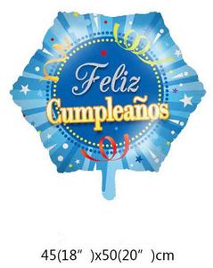 18 Inch Spanish Feliz Cumpleanos Happy Birthday Film Party <b>Decoration</b> Octagonal Hexagonal Aluminum Foil <b>Balloon</b> - Product Image 6