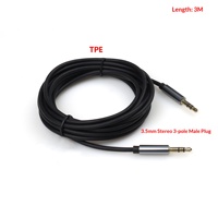 Câble audio stéréo Hi-Fi AUX 3,5 mm double blindage PVC anti-bruit plaqué or cuivre sans oxygène 26AWG 3 pôles/TRS pour lecteur DVD